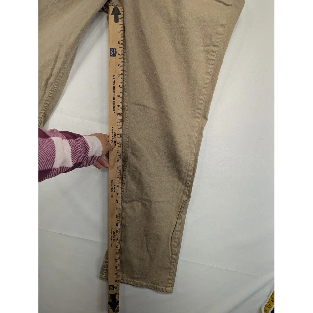 Riders by Lee Women's Tan Straight Leg Stretch Pants Size 16 Long‎ 98% Cotton
